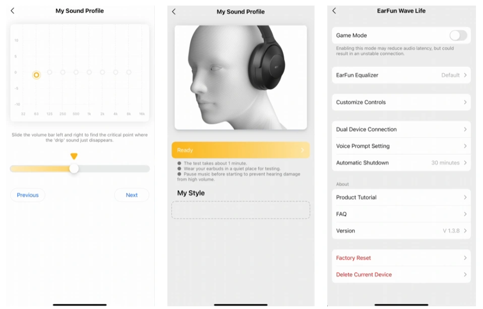 EarFun Wave Life App